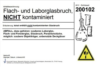Glasbruch nicht kontaminiert