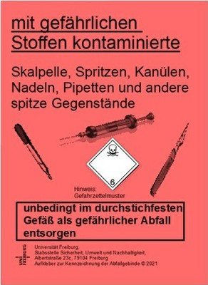 kontaminierte Spitze Abfälle